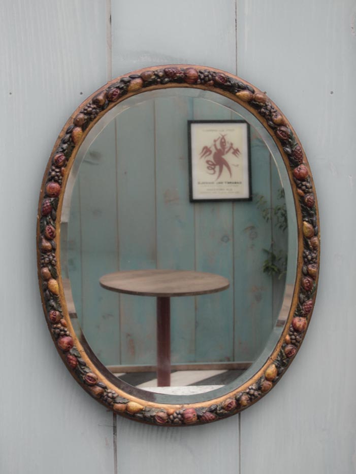 Large Barbola Oval Mirror