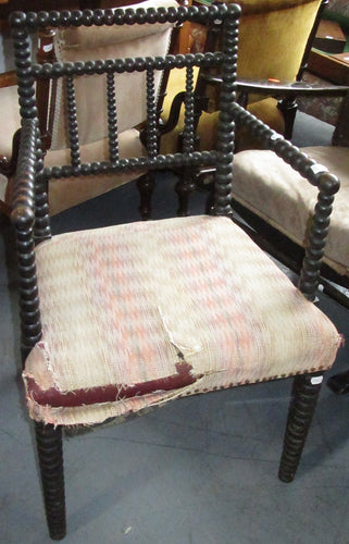 19th Century Ebonised Bobbin Chair