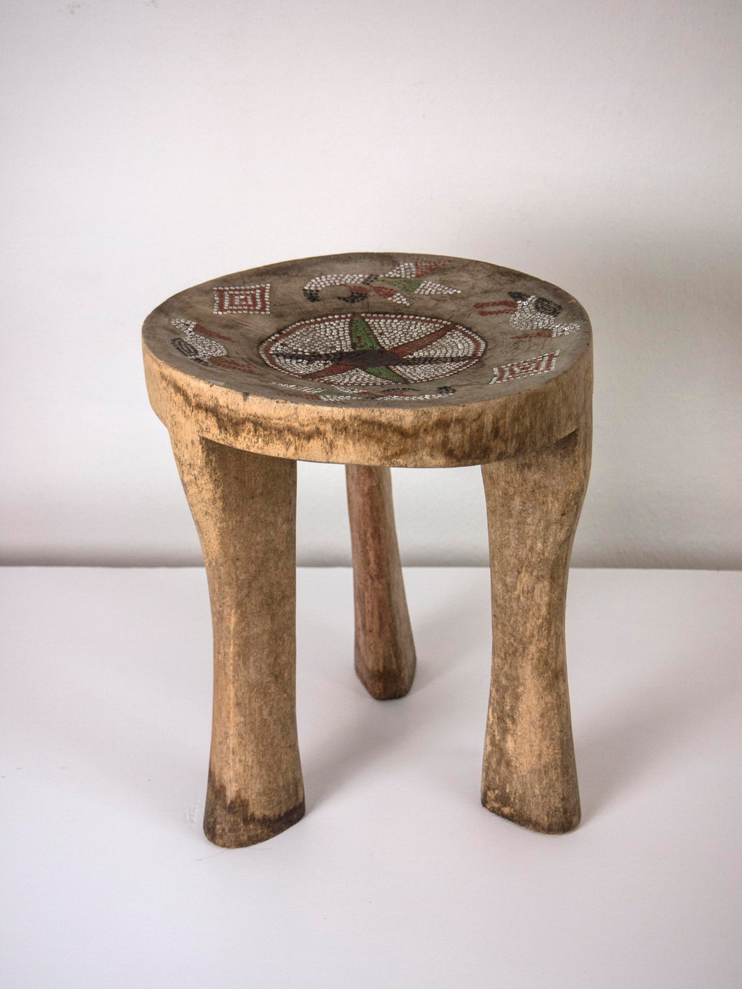 African Kamba Stool with Beads
