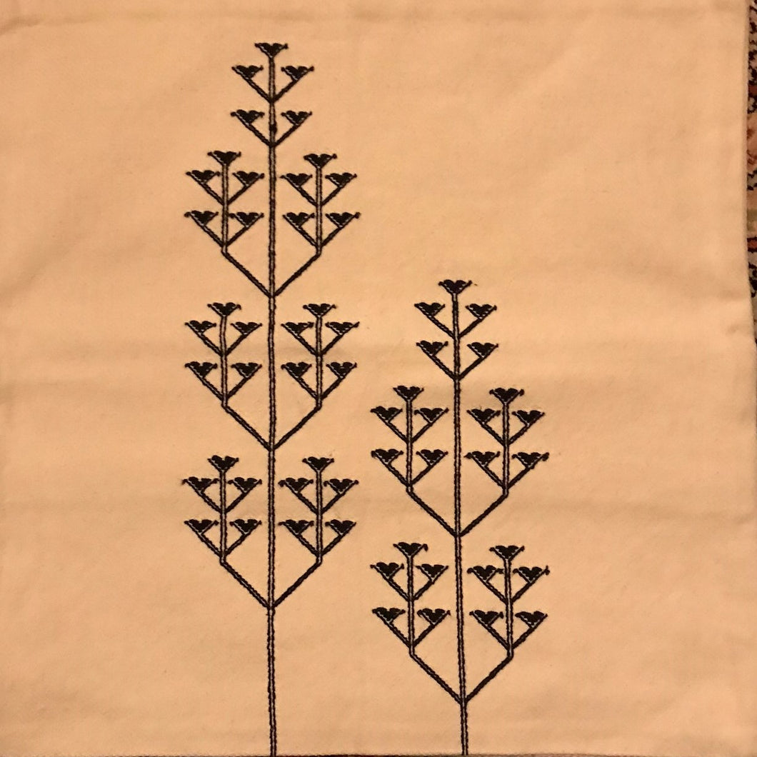 Two Trees, Black & White Cushion