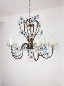 1950's Murano 'Blue Flower' Chandelier