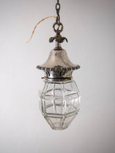 Load image into Gallery viewer, 1930&#39;s Glass &amp; Silver-Plate Hanging Lantern