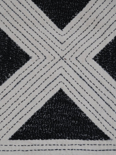 Black Triangles Kantha Throw