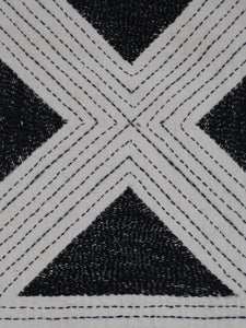 Black Triangles Kantha Throw