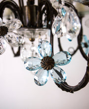Load image into Gallery viewer, 1950&#39;s Murano &#39;Blue Flower&#39; Chandelier