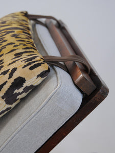 Victorian Campaign Daybed with Leopard Head-Cushion
