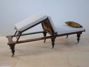 Victorian Campaign Daybed with Leopard Head-Cushion